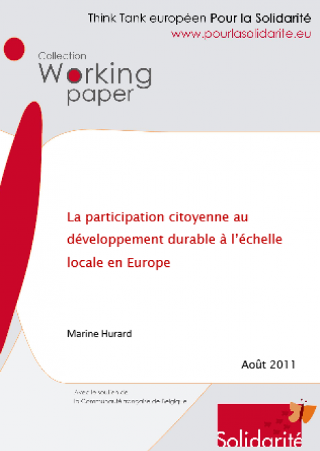 image couverture La participation citoyenne au développement durable à l’échelle locale en Europe 